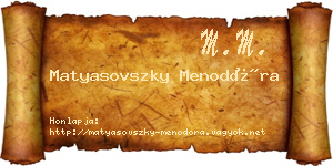 Matyasovszky Menodóra névjegykártya